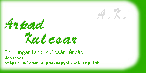 arpad kulcsar business card