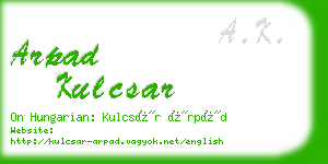 arpad kulcsar business card